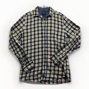 Only & Sons Slim-Fit Men's Plaid Shirt Yellow / Black Sz L Lumberjack Outdoor